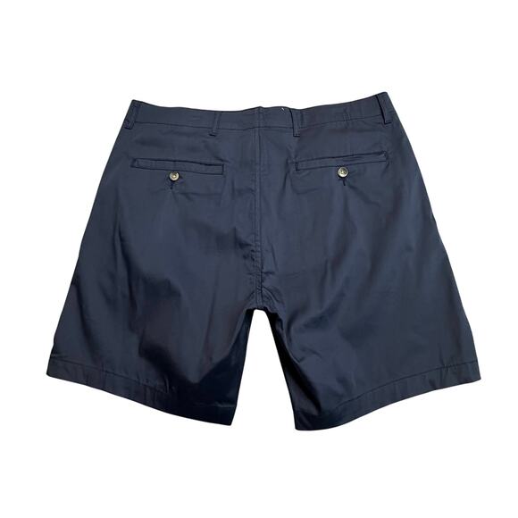 Cotton & Co Cotton Nylon Easy Short Mens 36 Navy Stretch Flat Front Straight Leg - Picture 2 of 9